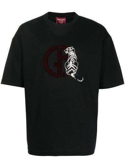 Giorgio Armani футболка с вышивкой Tiger