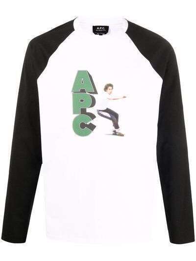 A.P.C. футболка с длинными рукавами и логотипом