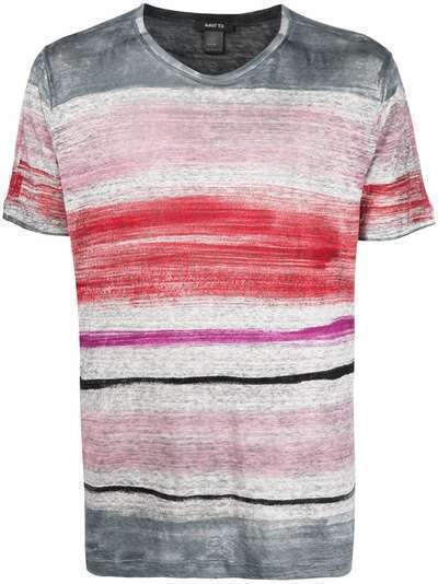 Avant Toi multi-stripe linen T-shirt