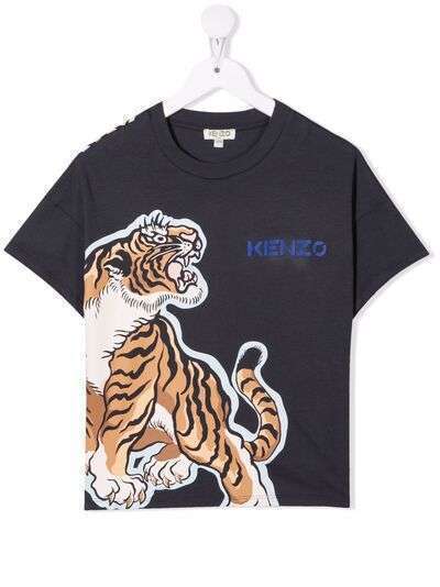 Kenzo Kids футболка из органического хлопка с принтом