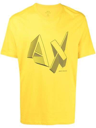 Armani Exchange футболка с V-образным вырезом и логотипом
