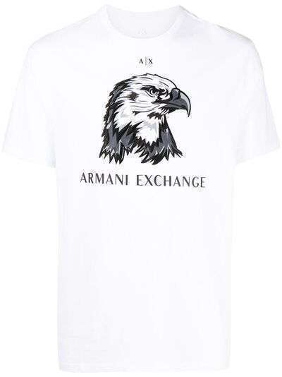 Armani Exchange футболка с графичным принтом и вышивкой