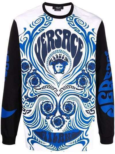 Versace футболка с длинными рукавами и принтом Medusa Music