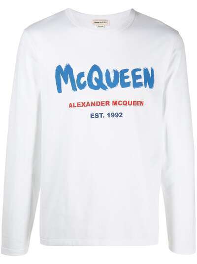 Alexander McQueen футболка с длинными рукавами и логотипом Graffiti