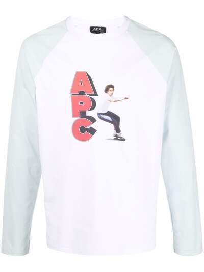 A.P.C. футболка с длинными рукавами и логотипом