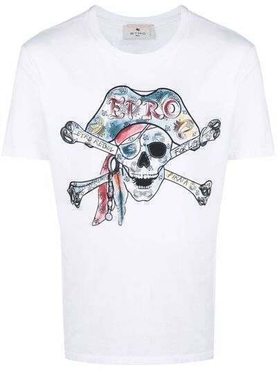 ETRO футболка с принтом Pirate Skull