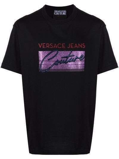 Versace Jeans Couture футболка с блестками и логотипом