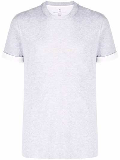 Brunello Cucinelli футболка с контрастными манжетами