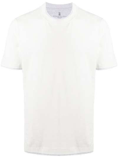 Brunello Cucinelli поплиновая футболка с короткими рукавами