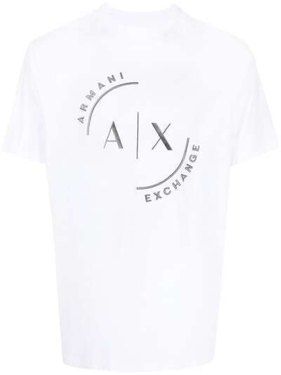 Armani Exchange футболка с вышитым логотипом