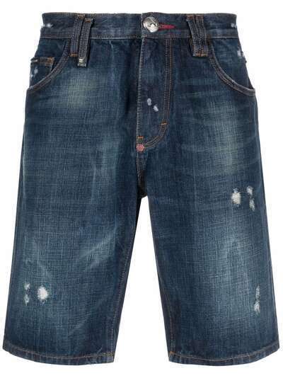 Philipp Plein джинсовые шорты прямого кроя