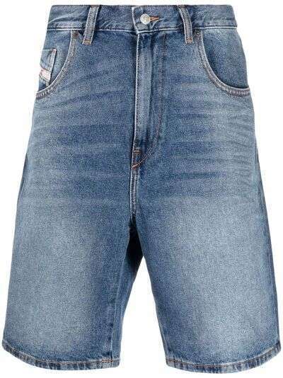 Diesel джинсовые шорты с эффектом потертости