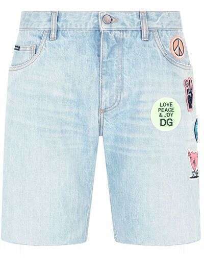 Dolce & Gabbana джинсовые шорты с нашивкой-логотипом