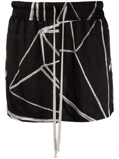 Rick Owens шорты с геометричным принтом