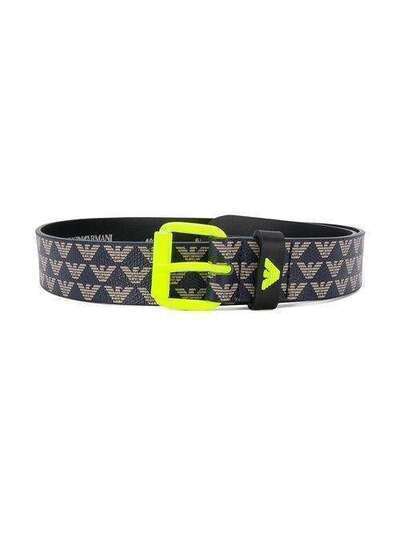 Emporio Armani Kids logo print faux-leather belt 4015230P580