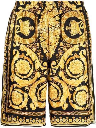 Versace шелковые шорты с принтом Barocco