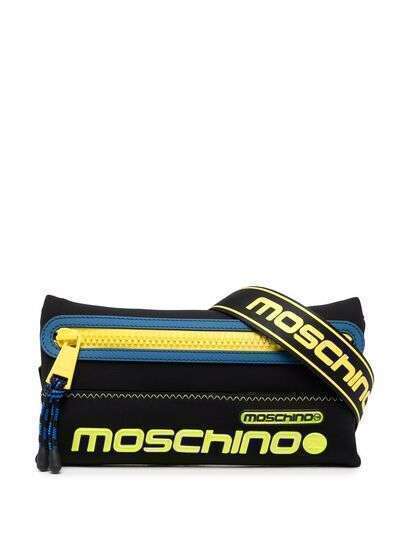 Moschino поясная сумка с тисненым логотипом