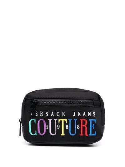 Versace Jeans Couture поясная сумка с вышитым логотипом