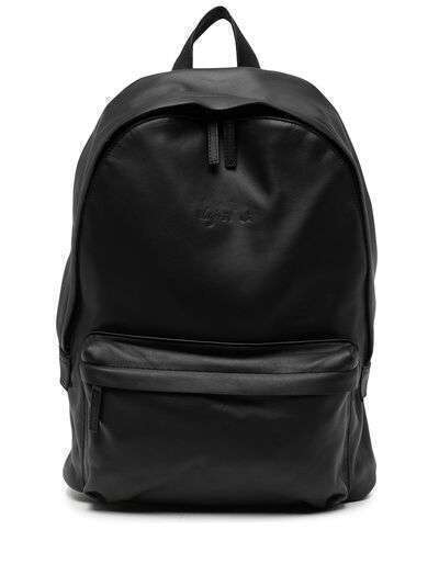 agnès b. logo-stamped leather backpack