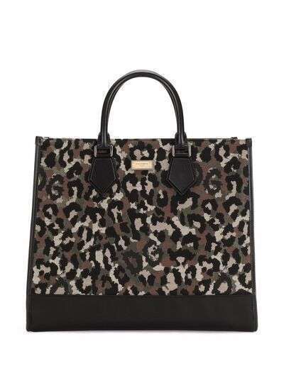 Dolce & Gabbana сумка-шопер с леопардовым принтом