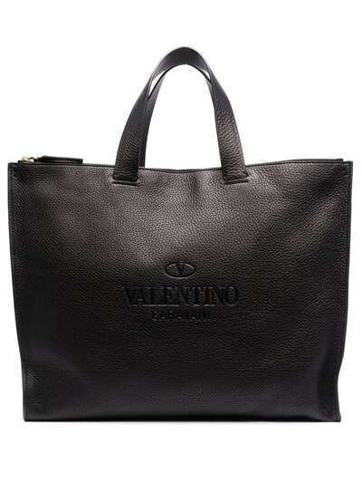 Valentino Garavani фактурная сумка-тоут с тисненым логотипом