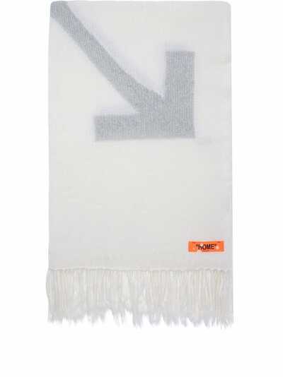 Off-White одеяло с логотипом Arrows и бахромой