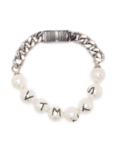 VTMNTS logo-print pearl bracelet