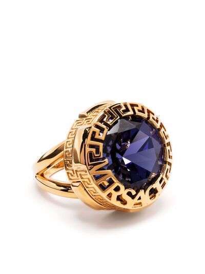 Versace кольцо La Greca с кристаллами