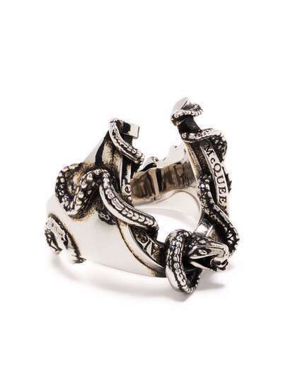 Alexander McQueen кольцо с декором в виде змеи