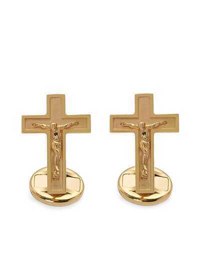 Dolce & Gabbana запонки из желтого золота в форме крестов
