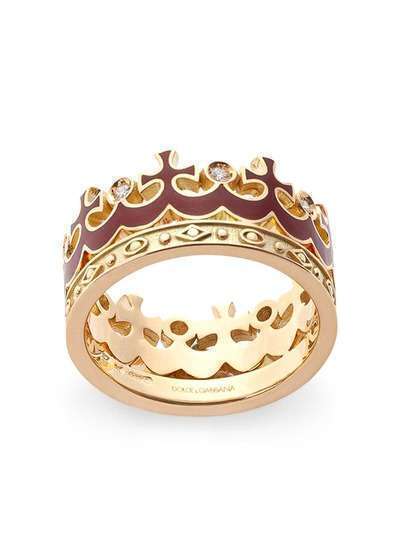 Dolce & Gabbana кольцо из желтого золота с сапфирами и рубинами