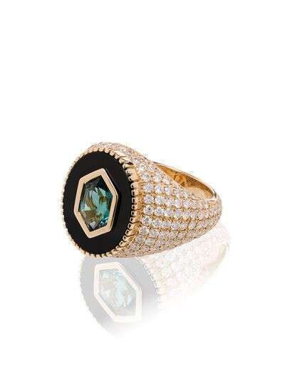 O Thongthai золотое кольцо Fancy Cut с турмалином и бриллиантами