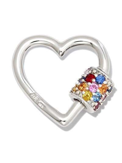 Marla Aaron MARLA 14K WG MULTI SAPH HEART LOCK CHRM