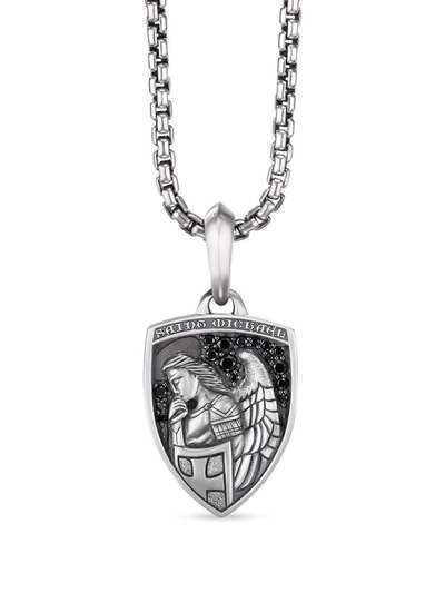 David Yurman серебряная подвеска St.Michael с бриллиантами