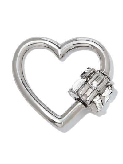 Marla Aaron MARLA 14K BLK WG DIA HEART LOCK CHRM