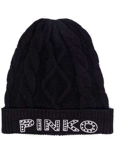 PINKO шапка бини с вышитым логотипом