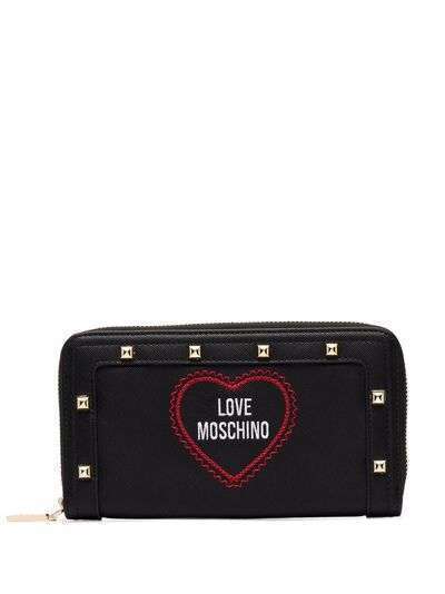 Love Moschino кошелек с вышитым логотипом и заклепками
