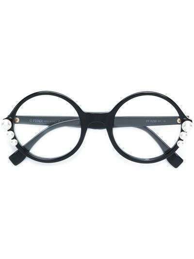 Fendi Eyewear круглые очки 'Ribbons and Pearls'