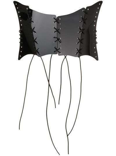 Maticevski panelled lace-tie corset belt