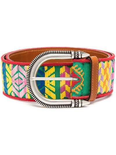 ETRO embroidered leather belt