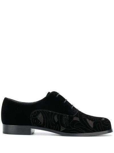 Emporio Armani туфли на шнуровке с цветочными деталями X3C135
