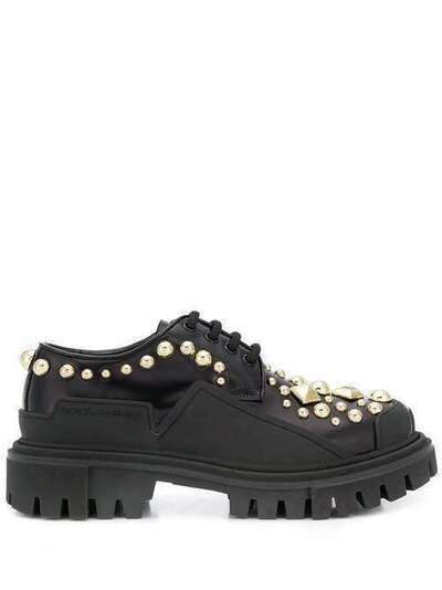 Dolce & Gabbana туфли на шнуровке с заклепками CK1700AJ557