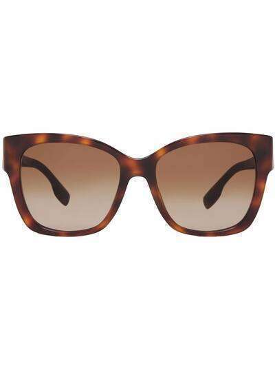 Burberry солнцезащитные очки в квадратной оправе с монограммой