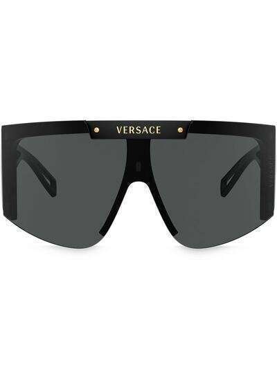 Versace Eyewear солнцезащитные очки-маска Medusina Icon