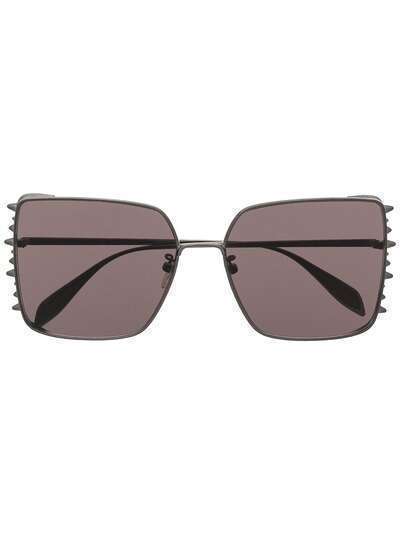 Alexander McQueen солнцезащитные очки в массивной оправе