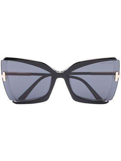 TOM FORD Eyewear солнцезащитные очки Gia в оправе 'кошачий глаз'