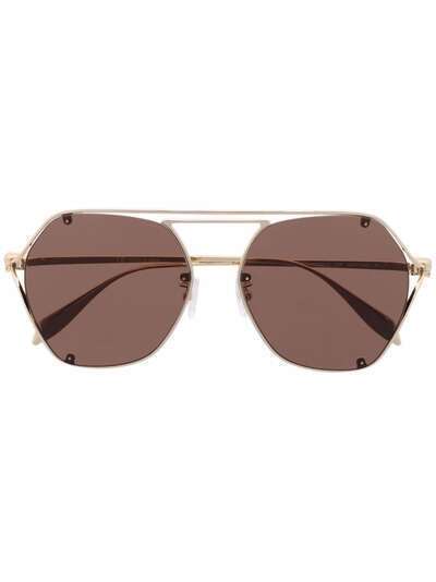 Alexander McQueen Eyewear солнцезащитные очки в геометричной оправе