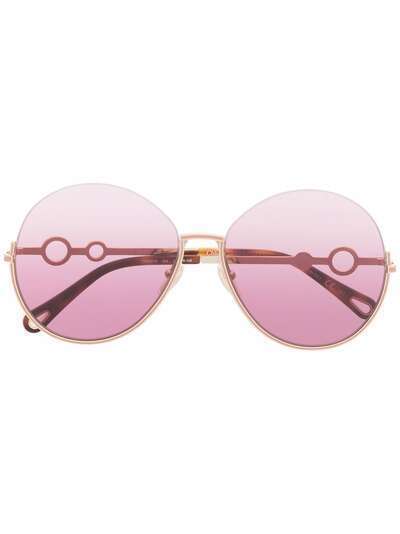 Chloé Eyewear солнцезащитные очки в круглой оправе с логотипом