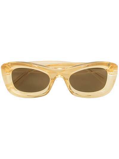 Bottega Veneta Eyewear солнцезащитные очки в прямоугольной оправе