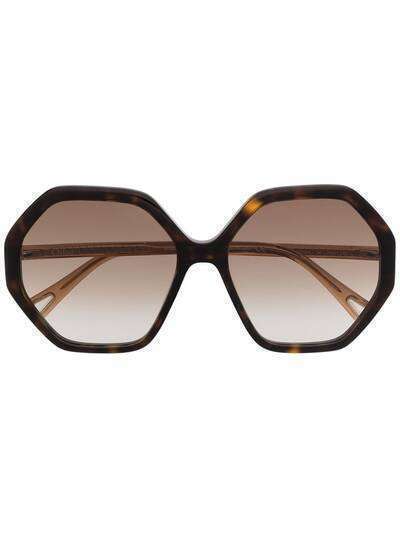 Chloé Eyewear солнцезащитные очки Havana с затемненными линзами